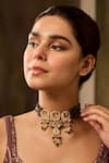 Paisley Pop_ Multicolored Kundan Choker Necklace _Online_at_Aza_Fashions