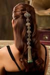 Buy_Paisley Pop_Mint Pearls Polki Braid Pin _at_Aza_Fashions