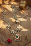 Shop_Paisley Pop_Mint Designer Kundan Necklace _at_Aza_Fashions