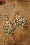 Shop_Paisley Pop_Multi Color Pearls, Stones Kundan Jhumki Earrings _Online_at_Aza_Fashions
