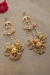Shop_Paisley Pop_Gold Plated Pearls Kundan Jhumka Earrings _at_Aza_Fashions