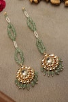 Shop_Paisley Pop_Mint Pearls Kundan Earrings _at_Aza_Fashions