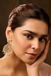 Paisley Pop_Gold Plated Pearls, Stones Designer Kundan Earrings _Online_at_Aza_Fashions