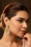 Buy_Paisley Pop_Gold Plated Pearls, Stones Designer Kundan Earrings _Online_at_Aza_Fashions