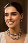 Shop_Paisley Pop_Pink Crystals, Stones Layered Necklace Set _Online_at_Aza_Fashions