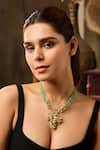 Buy_Paisley Pop_Mint Kundan Necklace _at_Aza_Fashions