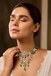 Buy_Paisley Pop_Mint Polki Necklace _at_Aza_Fashions