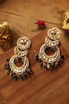 Shop_Paisley Pop_Multi Color Pearls, Stones Multicolored Kundan Earrings _Online_at_Aza_Fashions