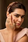 Buy_Paisley Pop_Gold Plated Pearls Floral Kundan Ring _at_Aza_Fashions