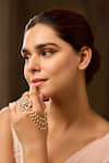 Paisley Pop_Gold Plated Pearls Floral Kundan Ring _Online_at_Aza_Fashions