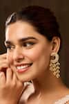 Buy_Paisley Pop_Gold Plated Pearls Kundan Earrings _at_Aza_Fashions