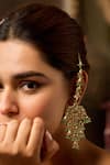 Paisley Pop_Turquoise Kundan Earrings _Online_at_Aza_Fashions