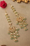 Shop_Paisley Pop_Turquoise Kundan Earrings _at_Aza_Fashions