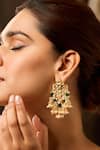 Paisley Pop_Green Pearls Designer Jhumki Earrings _Online_at_Aza_Fashions