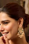 Buy_Paisley Pop_Green Pearls Designer Jhumki Earrings _Online_at_Aza_Fashions