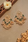 Shop_Paisley Pop_Green Pearls Designer Jhumki Earrings _Online_at_Aza_Fashions
