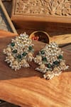 Shop_Paisley Pop_Green Pearls Designer Jhumki Earrings _at_Aza_Fashions