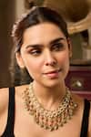 Paisley Pop_Pink Kundan Necklace _Online_at_Aza_Fashions