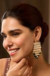 Buy_Paisley Pop_Green Pearls, Stones Kundan And Earrings _at_Aza_Fashions