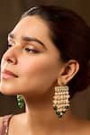 Paisley Pop_Green Pearls, Stones Kundan And Earrings _Online_at_Aza_Fashions