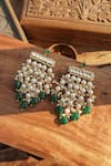 Shop_Paisley Pop_Green Pearls, Stones Kundan And Earrings _at_Aza_Fashions