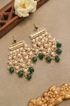 Buy_Paisley Pop_Green Pearls, Stones Kundan And Earrings _Online_at_Aza_Fashions