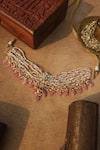 Paisley Pop_Pink Designer Kundan Necklace _at_Aza_Fashions