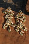 Shop_Paisley Pop_Mint Pearls, Stones Kundan Earrings _at_Aza_Fashions
