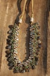 Shop_Paisley Pop_Green Designer Mother Of Pearl Choker Necklace _at_Aza_Fashions
