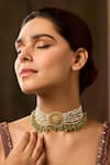 Paisley Pop_Mint Kundan Choker Necklace _at_Aza_Fashions