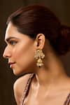 Buy_Paisley Pop_Green Pearls, Stones Kundan Jhumki Earrings _Online_at_Aza_Fashions