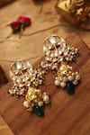 Buy_Paisley Pop_Green Pearls, Stones Kundan Jhumki Earrings 