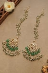 Buy_Paisley Pop_Mint Pearls Kundan Earrings _Online_at_Aza_Fashions