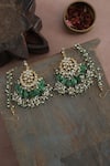 Shop_Paisley Pop_Mint Pearls Kundan Earrings _Online_at_Aza_Fashions