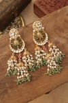 Shop_Paisley Pop_Mint Pearls Kundan Jhumki Earrings _at_Aza_Fashions