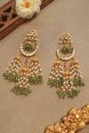 Paisley Pop_Mint Pearls Kundan Jhumki Earrings _Online_at_Aza_Fashions