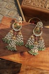 Buy_Paisley Pop_Mint Pearls Kundan Jhumki Earrings _Online_at_Aza_Fashions