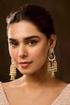 Shop_Paisley Pop_Mint Pearls Kundan Jhumki Earrings _Online_at_Aza_Fashions