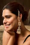 Buy_Paisley Pop_Pink Pearls Designer Kundan Earrings _at_Aza_Fashions