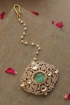 Shop_Paisley Pop_Mint Polki Maangtikka _at_Aza_Fashions