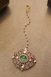 Paisley Pop_Mint Polki Maangtikka _at_Aza_Fashions