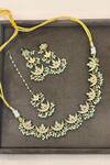 Buy_Queens Jewels_Gold Plated Saira Kundan Choker Set With Earrings _at_Aza_Fashions