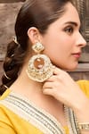 Buy_Queens Jewels_White Pearls Royal Jadau Chaandbali Earrings _at_Aza_Fashions