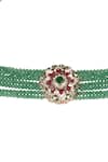 Shop_Queens Jewels_Green Royal Emerald Beaded Choker _Online_at_Aza_Fashions