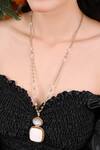 Buy_Queens Jewels_Ivory And Rose Quartz Dual-pendent Necklace 
