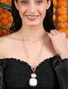 Queens Jewels_Ivory And Rose Quartz Dual-pendent Necklace _Online