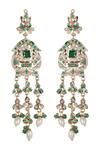 Queens Jewels_Emerald Green Beads, Pearls Heritage Jadau Necklace And Earrings Set _Online