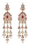 Buy_Queens Jewels_Pink Pearls, Gemstones Royal Jadau Necklace Set _Online_at_Aza_Fashions