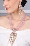 Queens Jewels_Pink Pearls, Gemstones Royal Jadau Necklace Set _Online