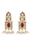Buy_Queens Jewels_Red Faux Diamonds, Pearls, Gemstones Royal Ruby And White Choker Set 